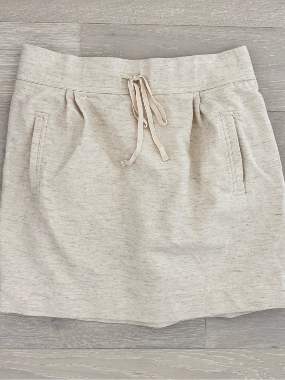 Sandro Paris Cotton Linen Ecru Mini Skirt - Size 2/Small